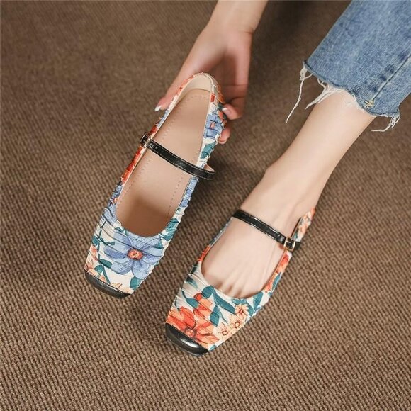 Women's Flat ShoesPolyurethaneSize 8Square ToeSlip OnCasual Comfortable - Picture 5 of 7